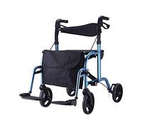 Silla de ruedas,Plegable Reversible Ajustable Heiwith Shopping Bag Walking Aids
