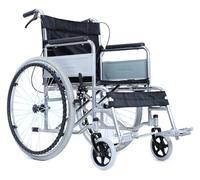Silla de ruedas plegable Silla de ruedas plegable Marco de asiento de viaje de tránsito de aluminio liviano Compacto con frenos Comodidad Seguridad Puede soportar el ancho del asiento Tipo de empuje A