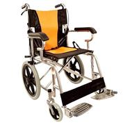 Silla de ruedas plegable Silla de ruedas plegable Silla de ruedas de aleación de aluminio Asiento suave portátil for personas mayores Sillas de ruedas manuales plegables portátiles Ayuda al transporte