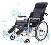 Silla de ruedas plegable Silla de ruedas Silla de ruedas de transporte plegable Aluminio Ligero Carro for discapacitados Manejo ligero for la lata Bear380kg Comodidad