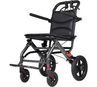 Silla de ruedas plegable, sillas de ruedas de viaje portátiles ultraligeras con freno de mano, carros de silla de ruedas ligeros de aleación de aluminio para ancianos y niños