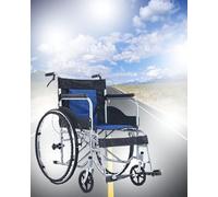 Silla De Ruedas Plegable,Sillas De Ruedas Plegable Ligera De Paseo Para Ancianos,Ruedas Antipinchazos,Reposapiés Abatibles,Asiento Acolchado blue,spoked wheel