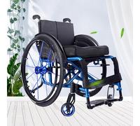 Silla de ruedas plegable todo terreno para adultos, silla de ruedas deportiva ligera con marco de aleación de aluminio y ruedas traseras de liberación rápida, sillas de ruedas manuales autopropulsadas