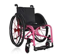 Silla de ruedas plegable todo terreno para adultos, silla de ruedas deportiva ligera con marco de aleación de aluminio y ruedas traseras de liberación rápida, sillas de ruedas manuales autopropulsadas