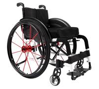 Silla de ruedas plegable todo terreno para adultos, silla de ruedas deportiva ligera con marco de aleación de aluminio y ruedas traseras de liberación rápida, sillas de ruedas manuales autopropulsadas