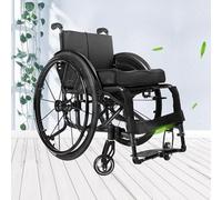 Silla de ruedas plegable todo terreno para adultos, silla de ruedas deportiva ligera con marco de aleación de aluminio y ruedas traseras de liberación rápida, sillas de ruedas manuales autopropulsadas