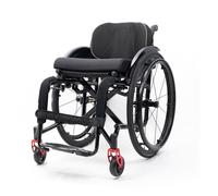 Silla de ruedas plegable todo terreno ultraligera con reposapiés ajustable, frenos de mano, ruedas traseras de liberación rápida y ruedas antivuelco para adultos, discapacitados, ancianos