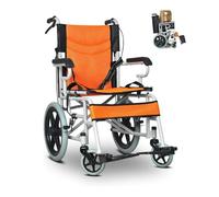 Silla de Ruedas plegable Ultra-con frenos de mano y reposapiés abatibles, asiento de 45 cm de ancho, silla de ruedas portátil y de transporte, sillas de ruedas para ancianos, adultos(Color:C)