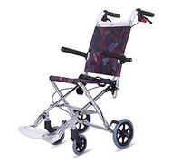 Silla de ruedas plegable ultraligera, con asas altas y bolsa de mano, silla de ruedas portátil para personas mayores, discapacitadas