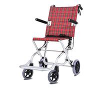 Silla de ruedas, Plegable y ligera, Aluminio, Con Respaldo plegable y partido, Reposapiés desmontables, Reposabrazos abatibles, Silla de ruedas para adultos A,72 * 50 * 36cm