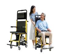 Silla De Ruedas Plegable Y Ligera para Subir Escaleras,Carrito para Subir Escaleras,hasta 100 Kg con Orugas De Goma,Aleación De Aluminio,Ayuda para Subir Escaleras para Personas Mayores 12.5A