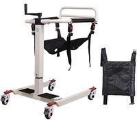 Silla de ruedas portátil con inodoro de acero - Silla de ruedas portátil para el hogar, elevador de transferencia de pacientes de cuerpo completo con asiento acolchado, cómoda junto a la cam