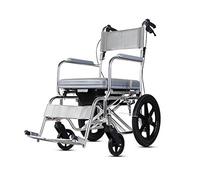 Silla de ruedas portátil de aleación de aluminio Silla de ruedas de transporte móvil autopropulsada Luz plegable con asiento Multifunción Anciano Rueda pequeña Silla de baño portátil Carro viejo - Ca