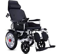 Silla de Ruedas portátil de Moda con reposacabezas Scooter de Cuatro Ruedas en Modo eléctrico o Manual portátil Plegable para Personas Mayores y discapacitadas