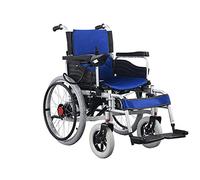 Silla de ruedas portátil de moda, plegable, con motores duales de “500 W”, batería dual, silla de ruedas de transporte de 24 V para personas mayores, color azul