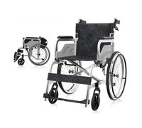 Silla de ruedas portátil de transporte, silla de ruedas ligera de transporte con reposabrazos abatible, silla de ruedas manual plegable para personas mayores