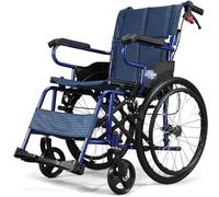 Silla de ruedas portátil de viaje con reposapiernas elevadoras, marco de acero al carbono plegable, silla de ruedas móvil para el hogar, adultos con ruedas traseras