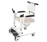 Silla de ruedas portátil para ducha, silla de ruedas con asiento dividido de 180° para elevación de transferencia en el hogar con respaldo y silla de ducha para orinal, silla de inodoro para ancianos