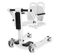 Silla de ruedas portátil para ducha, silla de ruedas con asiento dividido de 180°, silla de transferencia para el hogar, silla de transferencia para personas mayores, mesita de noche, silla de ruedas