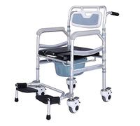 Silla de ruedas portátil para ducha, silla de ruedas elevadora de pacientes para traslado en el hogar, inodoro con respaldo y orinal, silla de transferencia para ancianos