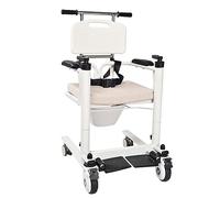Silla de ruedas portátil para ducha, silla de ruedas para el hogar, con asiento dividido de 180°, silla de transferencia portátil para pacientes, ayuda de elevación de silla de ruedas, 265 libras