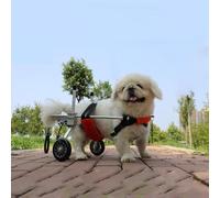 Silla de ruedas portátil para perros pequeños, mamá y Lar - Ayuda de 2 ruedas para extremidades traseras lesionadas, cochecito todo terreno para mascotas, carrito de apoyo y perro