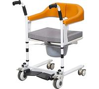 Silla de ruedas portátil para traslado en el hogar, silla elevadora de pacientes para el hogar, silla de ducha portátil con asiento dividido de 180° y cojín, ayuda de transferencia de cabecera para