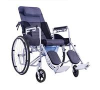 Silla De Ruedas Portátil Plegable Para El Hogar, Reclinable, Abatible Hacia Atrás Con Reposapiernas Elevadoras, Marco De Acero Al Carbono, Silla De Ruedas Portátil Autopropulsada Para El Hogar Para P