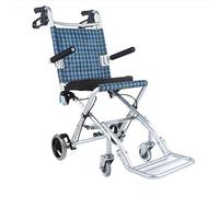 Silla de ruedas portátil, silla de ruedas de transporte móvil autopropulsada, turismo portátil, pequeña, aleación de aluminio con doble freno plegable