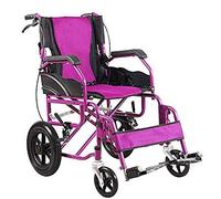 Silla de ruedas propulsada portátil de viaje de tránsito silla de ruedas pequeñas silla de ruedas autopropulsada con frenos de mano y ruedas traseras de liberación rápida (color: morado)