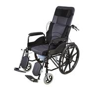 Silla de ruedas reclinable completa, silla de ruedas con inodoro reclinable con respaldo alto, silla de ruedas plegable para adultos, brazos de escritorio desmontables acolchados