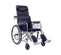 Silla de ruedas reclinable completa, silla de ruedas manual de respaldo alto con reposacabezas y mesa de comedor, silla plegable para baño, ducha, dispositivo de movilidad para adultos con