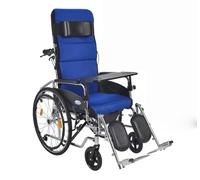 Silla de ruedas reclinable y brazos de escritorio desmontables, 220 libras. Capacidad, respaldo alto y reposacabezas extraíble, ajuste de 90-180° (C)