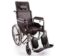 Silla De Ruedas Respaldo Alto, Plegable Portátil con Mesa De Comedor Pedal Ajustable Inodoro Móvil Ancianos/Discapacitados Andador Scooter,Portátil