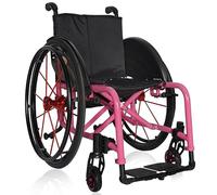 Silla de Ruedas Rosa, Silla de Ruedas de Viaje Plegable Ligera para niñas y Mujeres, Silla de Ruedas Deportiva y de Ocio autopropulsada, Silla de Ruedas de Transporte Ultraligera(Size:Seat width 42cm