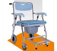 Silla de ruedas,Silla de asiento de polea giratoria de aleación de aluminio de 360 °, ajustable, 4 Hei, resistente al agua, no Sp, asiento de inodoro móvil, silla de baño, silla de ruedas pa