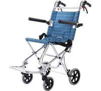 silla de ruedas Silla de ruedas de aleación de aluminio Sillas de ruedas plegables Sillas de ruedas de transporte Reposabrazos ajustables y freno de mano Carga de 75 kg/165 lb silla ruedas