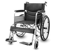 Silla de ruedas Silla de ruedas de aluminio para silla de ruedas plegables con freno de mano y reposapiés 17in asiento silla de ruedas cómoda reposabrazos, 200 LB Capacidad de peso Wheelchair