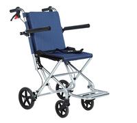 Silla de ruedas, silla de ruedas de transporte plegable para adultos y discapacitados, asiento y respaldo ergonómicos, reposapiés y reposabrazos, cinturón de seguridad, ligera, aluminio(Color:B)