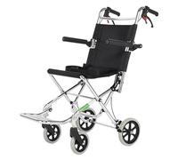 Silla de ruedas, silla de ruedas de transporte plegable para adultos y discapacitados, asiento y respaldo ergonómicos, reposapiés y reposabrazos, cinturón de seguridad, ligera, aluminio(Color:C)