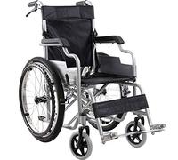 Silla de ruedas, silla de ruedas ergonómica, ligera, 14 kg, transporte plegable, cómodo reposabrazos, respaldo, asiento, columpio, reposapiernas, 100 kg, soporte de carga, asiento de 38 * 40 cm, negr