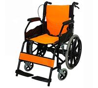 Silla de ruedas: silla de ruedas manual con frenos operados por un asistente, fácil de instalar y soltar, fácil de plegar, 84X63X84CM, naranja, negro, azul (color: azul) (azul) (naranja)