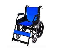 Silla de ruedas: silla de ruedas manual con frenos operados por un asistente, fácil de instalar y soltar, fácil de plegar, 84X63X84CM, naranja, negro, azul (color: azul) (azul) (azul)