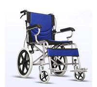 Silla de ruedas: silla de ruedas manual con frenos operados por un asistente, fácil de instalar y soltar, fácil de plegar, 58x82x87cm, naranja, negro, azul, rojo (color: azul) (negro) (negro)