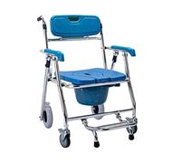 Silla de Ruedas Silla de ruedas para baño con inodoro, silla de ruedas ligera plegable para ancianos discapacitados Silla de ducha de aleación de aluminio impermeable Para Movilidad