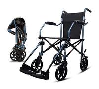 Silla de Ruedas Silla de Ruedas Plegable Ancianos Viajes para Ancianos Carro con Ruedas pequeño Bolsa de Almacenamiento de Viaje Andador portátil liviano y Ultraligero