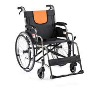 Silla de ruedas, silla de ruedas plegable, ligera, antigua, de doble freno, scooter para personas mayores, carrito de ayuda para personas mayores, acero inoxidable