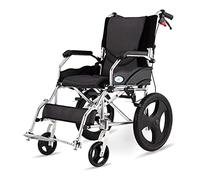 Silla de ruedas Silla de transporte plegable con reposabrazos de aleación de aluminio Sillas de ruedas ultraligidas para ancianos y niños, 2 tipos de frenos, 18 pulgadas de asiento Silla de ruedas lig
