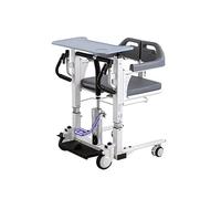 Silla de Ruedas Silla elevadora hidráulica de acero para transferencia de pacientes con cómoda, silla de ruedas impermeable para el hogar con asiento dividido de 180° y mesa con bandeja Para Movilidad
