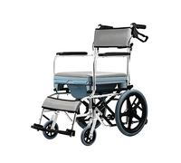 Silla de Ruedas Sillas de ruedas de baño con freno de mano, silla con inodoro de aleación de aluminio para ancianos, personas mayores y discapacitados, asiento acolchado, 220 lbs Para Movilidad